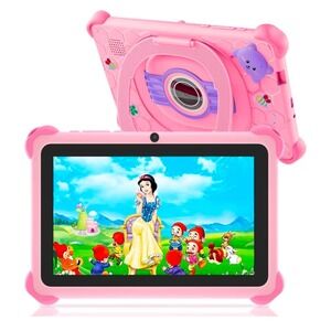 7 inch Kids Tablet Android HD Display 3000mAh Pink Protective Case B8